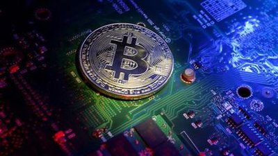 Bitcoin mining hardware working to secure the blockchain network.